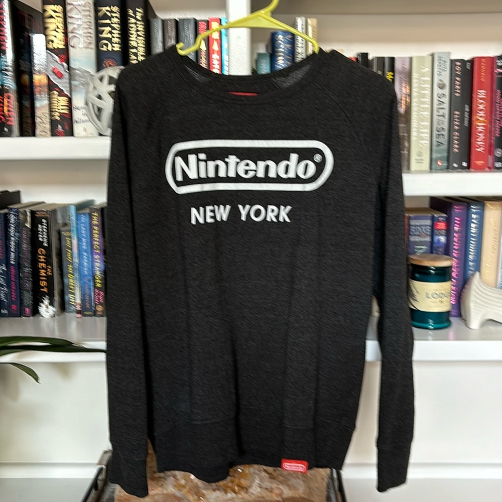 Men’s small charcoal Nintendo sweatshirt.